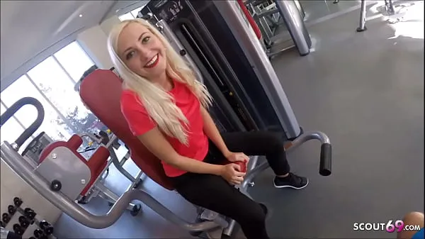Best Skinny German Fitness Girl Pickup and Fuck Stranger in Gym power Movies